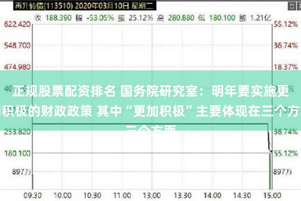 正规股票配资排名 国务院研究室：明年要实施更加积极的财政政策 其中“更加积极”主要体现在三个方面