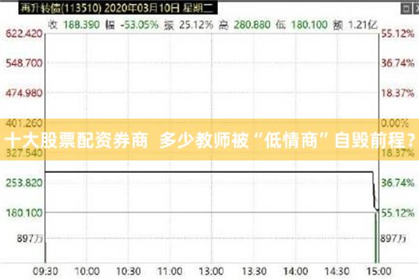 十大股票配资券商  多少教师被“低情商”自毁前程？