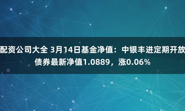 配资公司大全 3月14日基金净值：中银丰进定期开放债券最新净值1.0889，涨0.06%