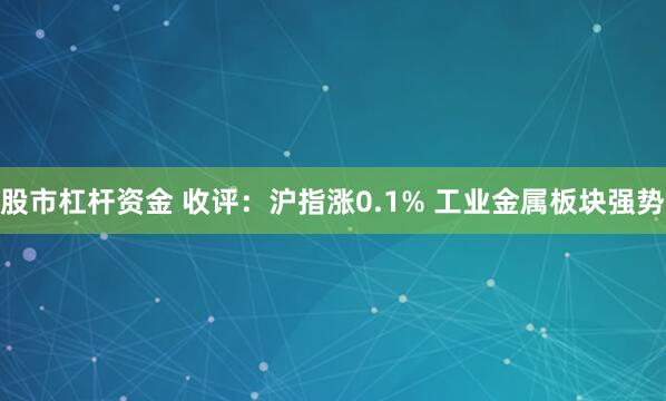 股市杠杆资金 收评：沪指涨0.1% 工业金属板块强势