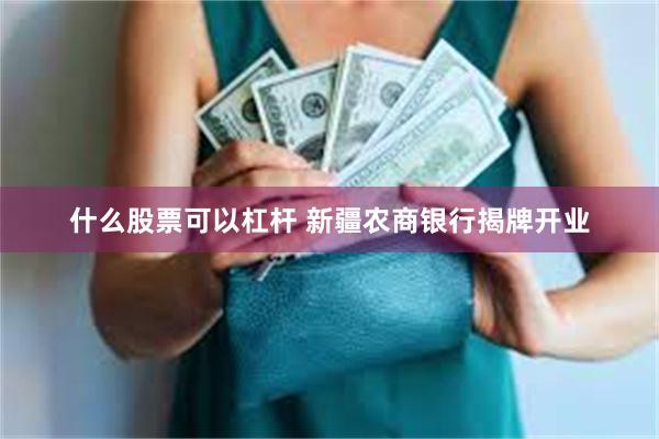 什么股票可以杠杆 新疆农商银行揭牌开业